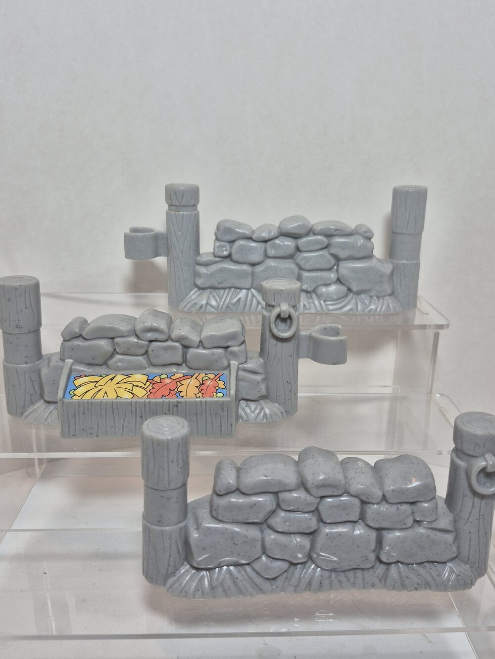 Fisher Price Little People Grey Stone Fence Wall Pieces x3